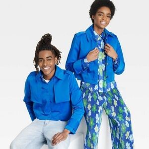 Black History Month by Target, Royal Cropped Blue Snap Jacket, Size XS, …